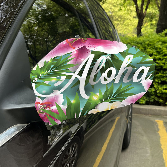 Aloha Hawaiian Flower Print Car Side Mirror Covers
