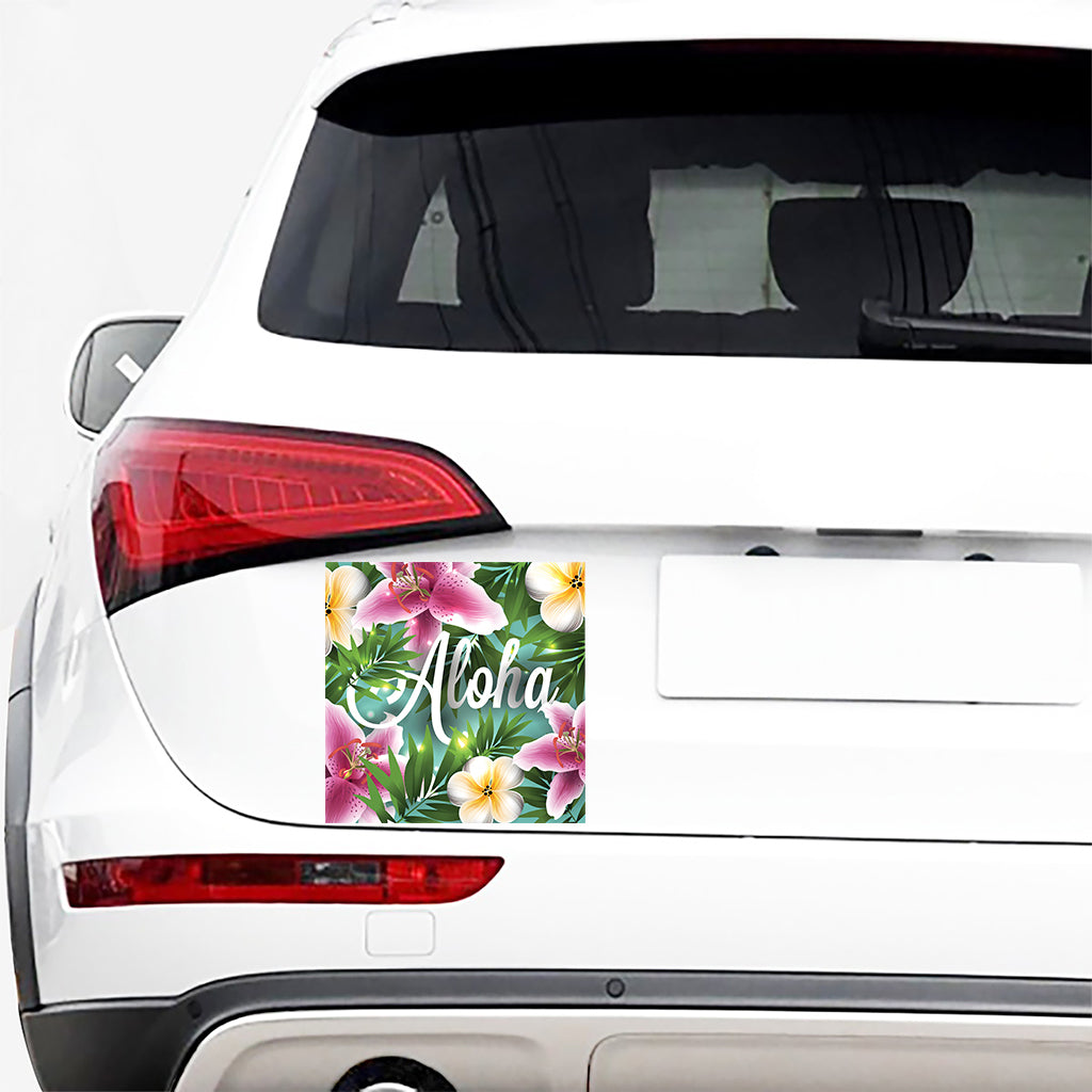 Aloha Hawaiian Flower Print Car Sticker
