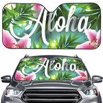 Aloha Hawaiian Flower Print Car Windshield Sun Shade