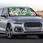Aloha Hawaiian Flower Print Car Windshield Sun Shade