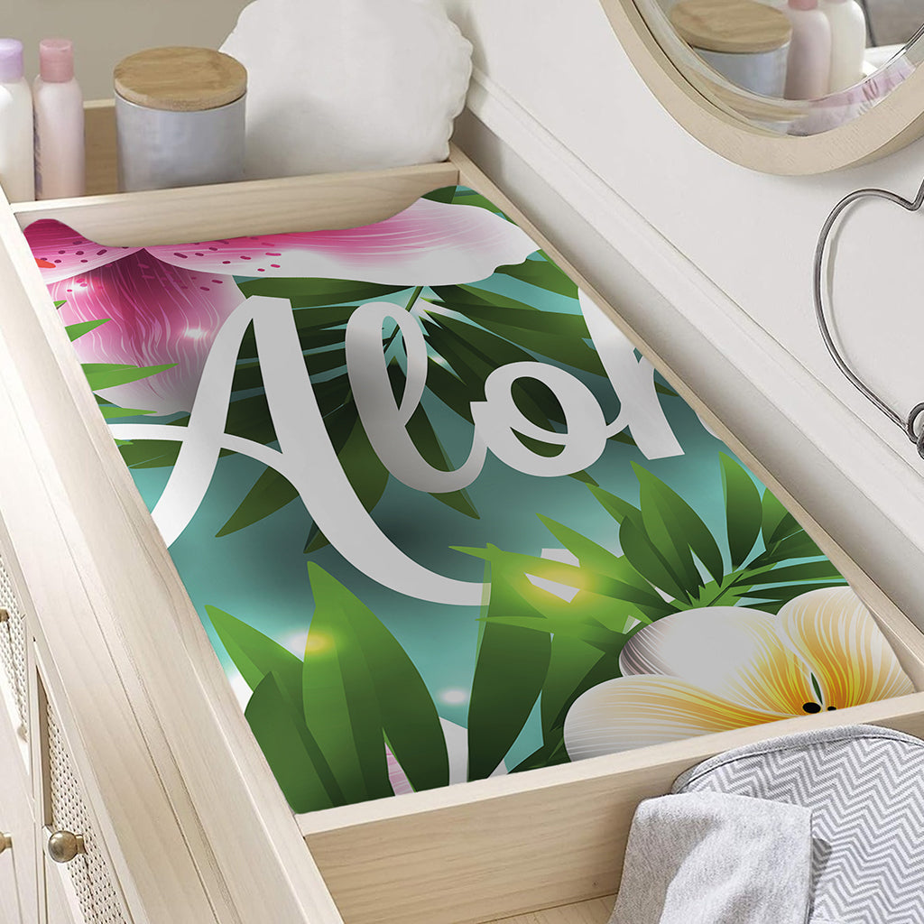 Aloha Hawaiian Flower Print Changing Pad Cover