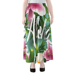 Aloha Hawaiian Flower Print Chiffon Maxi Skirt