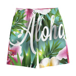 Aloha Hawaiian Flower Print Cotton Shorts