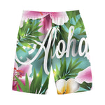 Aloha Hawaiian Flower Print Cotton Shorts
