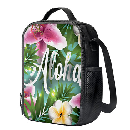 Aloha Hawaiian Flower Print Crossbody Lunch Bag