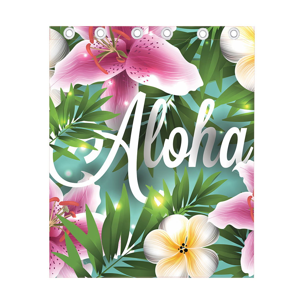 Aloha Hawaiian Flower Print Curtain