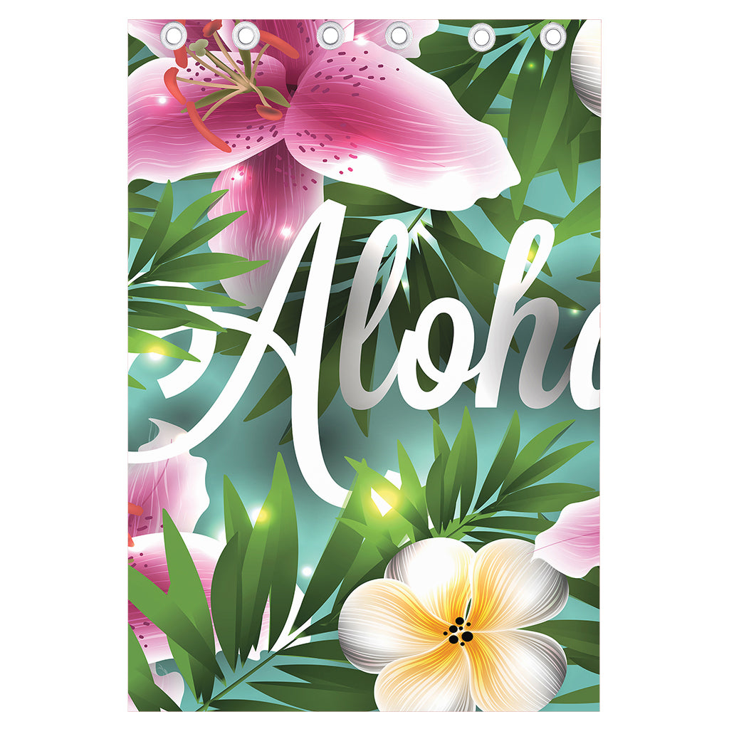 Aloha Hawaiian Flower Print Curtain