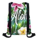 Aloha Hawaiian Flower Print Drawstring Backpack