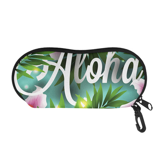 Aloha Hawaiian Flower Print Glasses Case