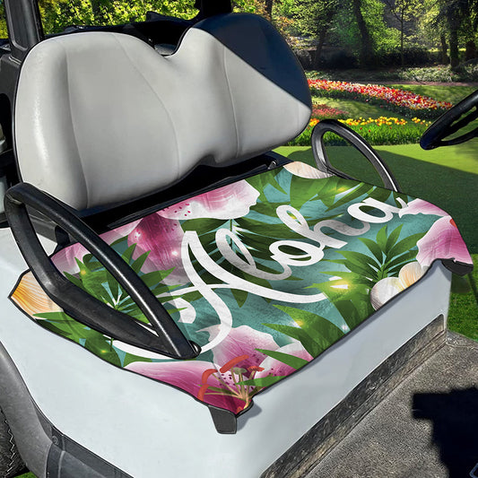 Aloha Hawaiian Flower Print Golf Cart Seat Cover