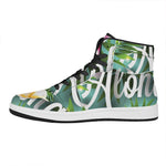 Aloha Hawaiian Flower Print High Top Leather Sneakers