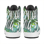 Aloha Hawaiian Flower Print High Top Leather Sneakers