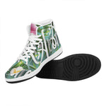 Aloha Hawaiian Flower Print High Top Leather Sneakers