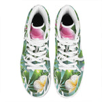 Aloha Hawaiian Flower Print High Top Leather Sneakers