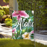 Aloha Hawaiian Flower Print House Flag