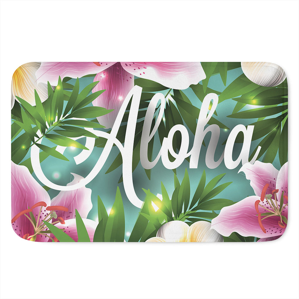 Aloha Hawaiian Flower Print Indoor Door Mat