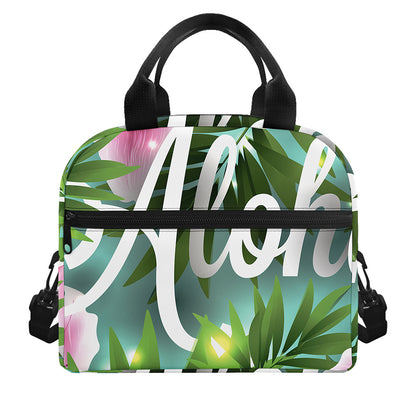 Aloha Hawaiian Flower Print Insulated Lunch Bag
