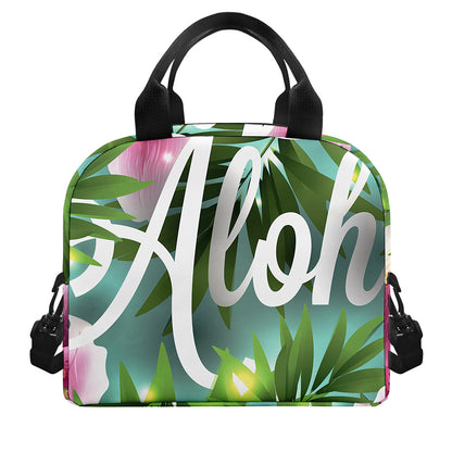 Aloha Hawaiian Flower Print Insulated Lunch Bag