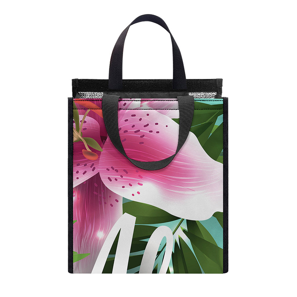 Aloha Hawaiian Flower Print Insulated Lunch Tote