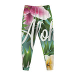 Aloha Hawaiian Flower Print Jogger Pants
