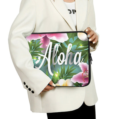 Aloha Hawaiian Flower Print Laptop Sleeve