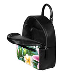Aloha Hawaiian Flower Print Leather Backpack