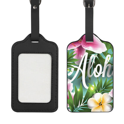 Aloha Hawaiian Flower Print Luggage Tag