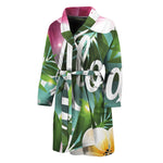 Aloha Hawaiian Flower Print Men's Bathrobe