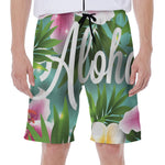 Aloha Hawaiian Flower Print Men's Beach Shorts