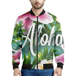 Aloha Hawaiian Flower Print Men's Bomber Jacket