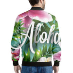 Aloha Hawaiian Flower Print Men's Bomber Jacket