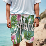 Aloha Hawaiian Flower Print Men's Cargo Shorts