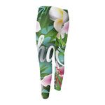 Aloha Hawaiian Flower Print Men's Compression Pants