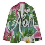 Aloha Hawaiian Flower Print Men's Cotton Blazer