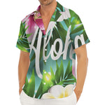 Aloha Hawaiian Flower Print Men's Deep V-Neck Shirt
