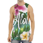 Aloha Hawaiian Flower Print Men's Muscle Tank Top