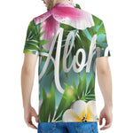 Aloha Hawaiian Flower Print Men's Polo Shirt