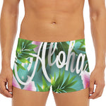 Aloha Hawaiian Flower Print Men's Short Boxer Briefs