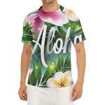 Aloha Hawaiian Flower Print Men's Short Sleeve Rash Guard