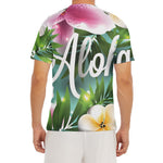 Aloha Hawaiian Flower Print Men's Short Sleeve Rash Guard