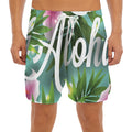 Aloha Hawaiian Flower Print Men's Split Running Shorts