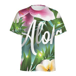 Aloha Hawaiian Flower Print Men's Sports T-Shirt