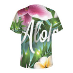 Aloha Hawaiian Flower Print Men's Sports T-Shirt