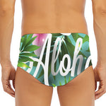 Aloha Hawaiian Flower Print Men's Triangle Swim Briefs