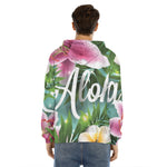 Aloha Hawaiian Flower Print Men's Velvet Pullover Hoodie