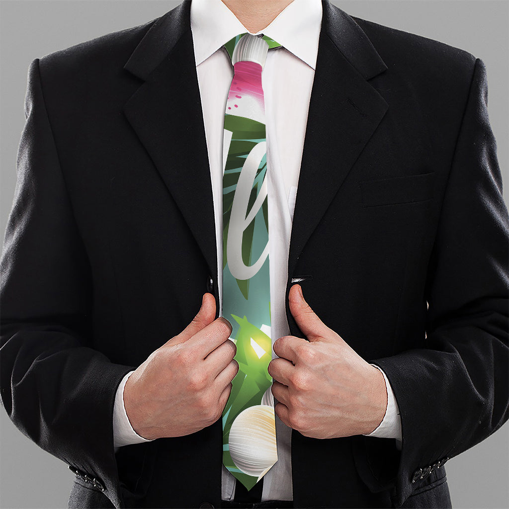 Aloha Hawaiian Flower Print Necktie