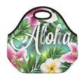 Aloha Hawaiian Flower Print Neoprene Lunch Bag