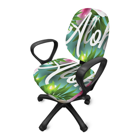 Aloha Hawaiian Flower Print Office Chair Cover