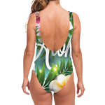 Aloha Hawaiian Flower Print One Piece Swimsuit
