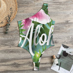 Aloha Hawaiian Flower Print One Shoulder Bodysuit